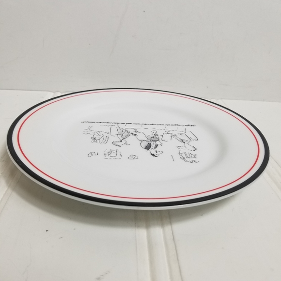 Restoration Hardware Plate White New Yorker Waiter Wine Dinner Arnie Levin 1998 - Picture 5 of 13
